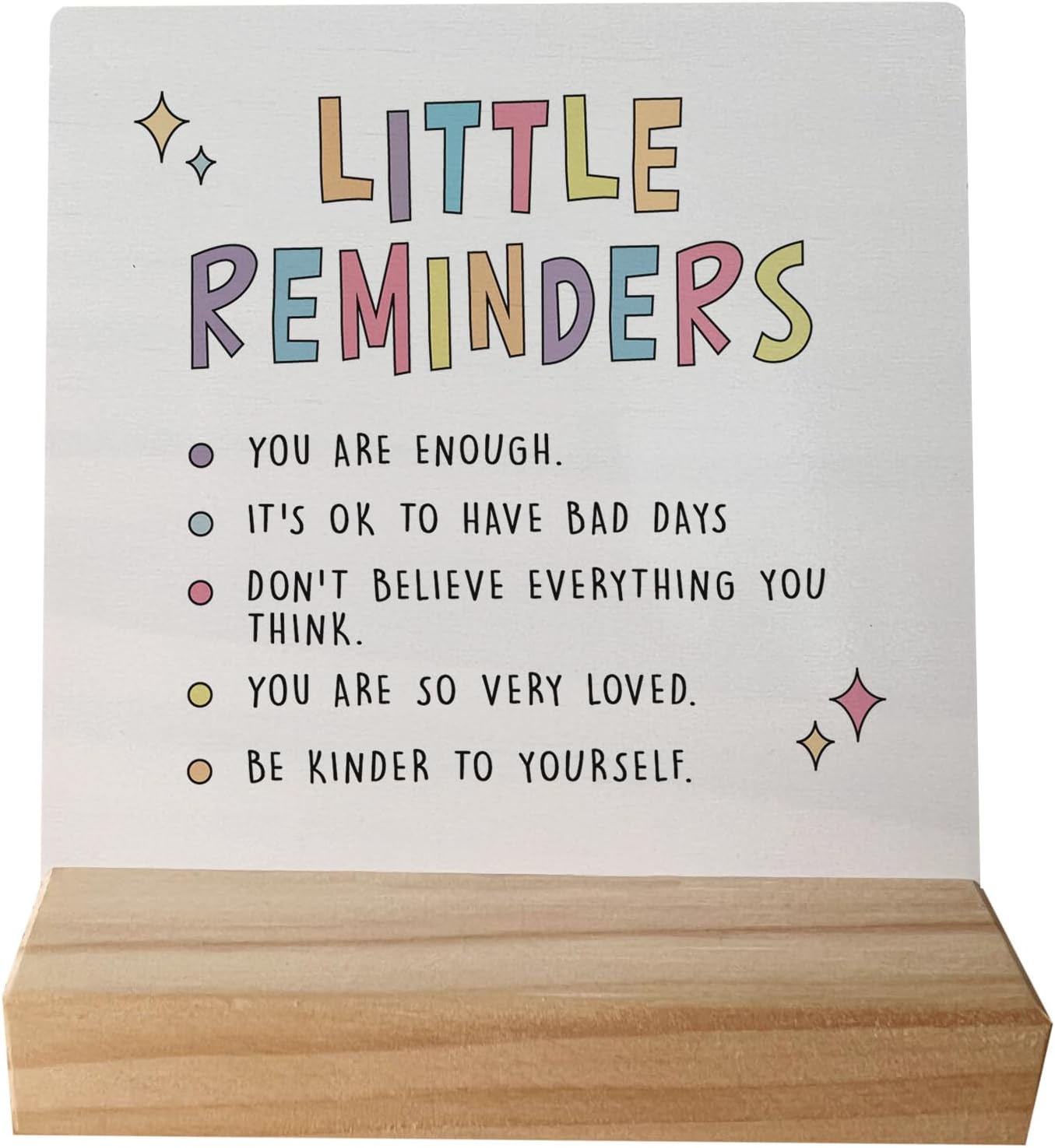Little Reminders You Are Enough Desk Wood Plaque Sign With Wooden Stand ...