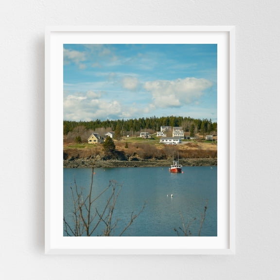 Little River, Cutler 01 - Cutler Maine Photography White Framed Wall Art Print 16 x 20 inches
