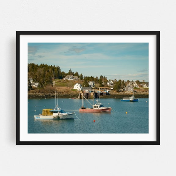 Little River, Cutler 02 - Cutler Maine Photography Harbor Boat Coast Scenic Ocean Landscape Rural Black Framed Wall Art Print 5 x 7 inches