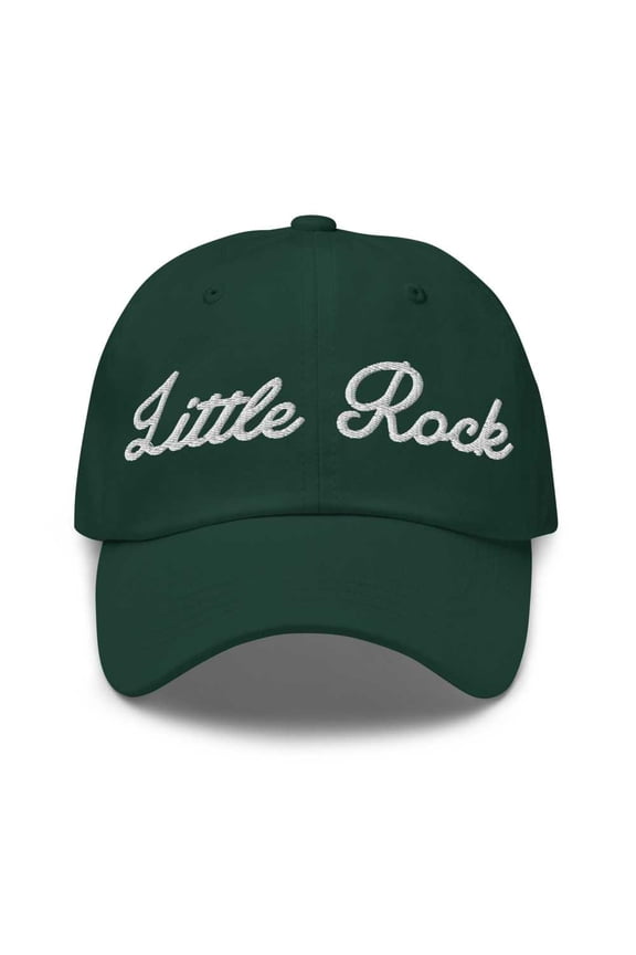 Little Rock Baseball Cap Little Rock Dad Hat Bold Script Texas TX Hat Embroidered Souvenir Gift Spruce