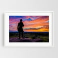 thumbnail image 1 of Little Roundtop - Gettysburg Pennsylvania Photography Sunset Landscape Scenic Nature Silhouette Countryside White Framed Wall Art Print 5 x 7 inches, 1 of 3