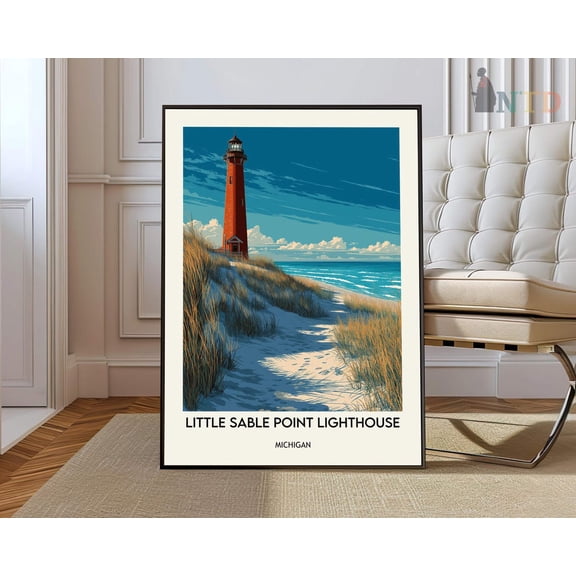 Little Sable Point Lighthouse Poster, Unframed Paper Poster 8x10in