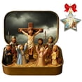 thumbnail image 1 of Little Saints in a Tin, Mini Easter Jesus Classic Scenes, Miniature Easter Crucifixion & Resurrection Scene in a Tin Box, Pocket Resin Nativity Sets & Figures, for Religious Home Office Tabletop, 1 of 7