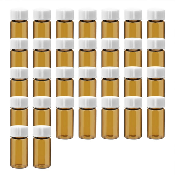 Little Sample Bottles 1/6oz Small Brown Liquid Sample Vial 5ml Leak-Proof Vial, 30PCS