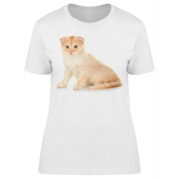 Little Scottish Fold Kitten  T-Shirt Women -Image by Shutterstock Women T-Shirt, Female Large