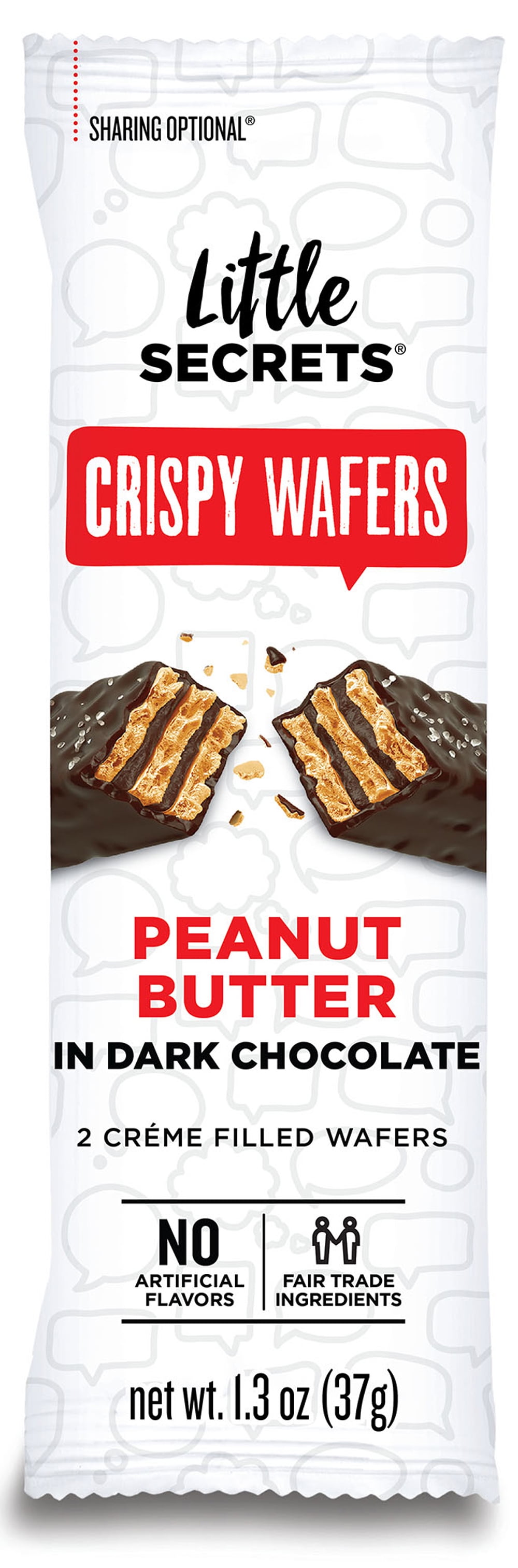 Little Secrets Peanut Butter Mini Crispy Wafers In Dark Chocolate
