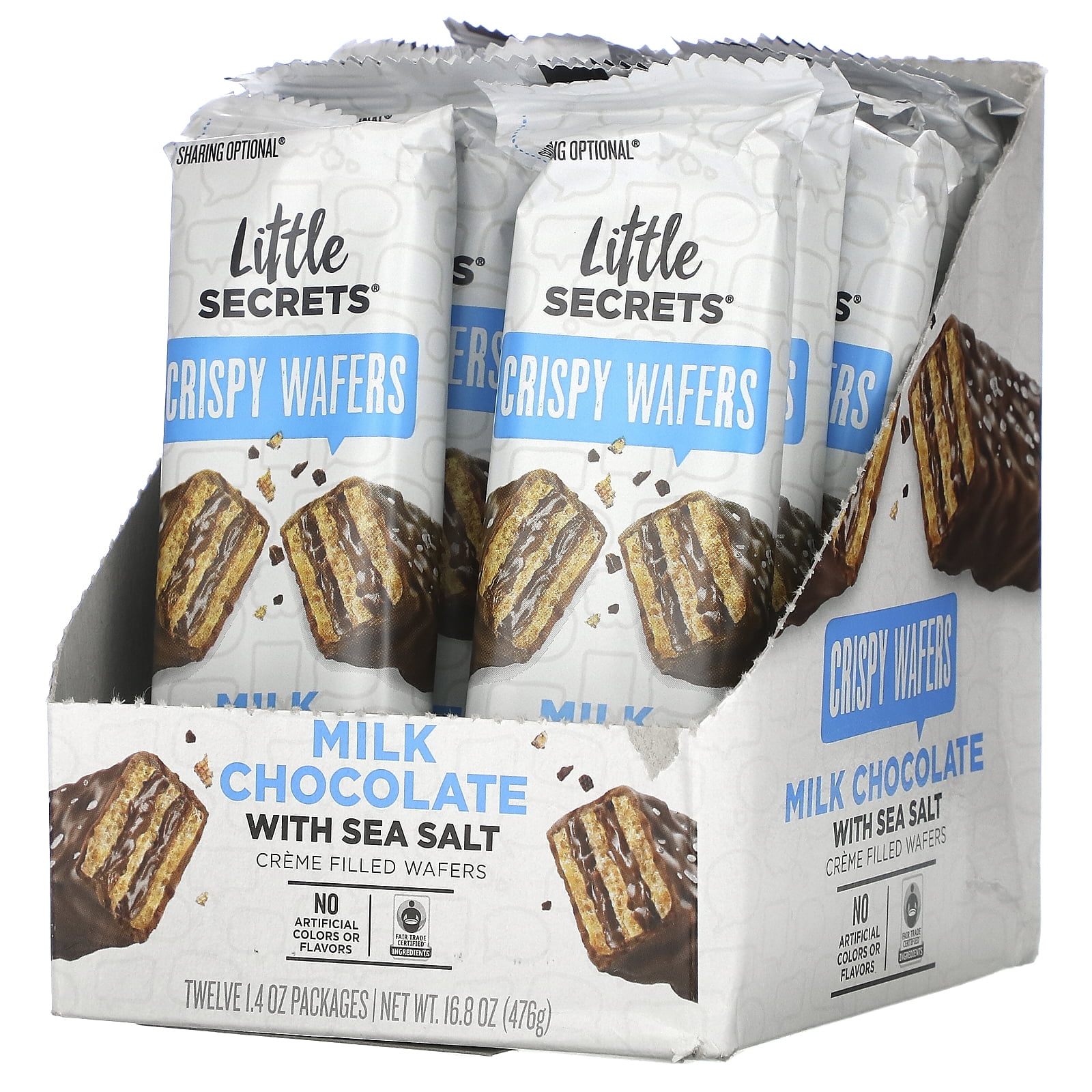 Little Secrets Mini Crispy Wafers - Milk Chocolate & Sea Salt With 30% Less Sugar, 10-Pack