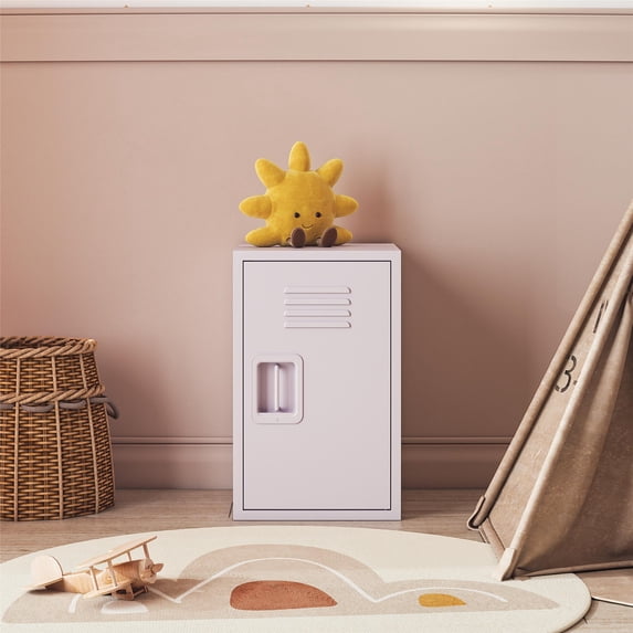 Max & Finn Casey Kids Stackable Mini Metal Storage Locker, Lavender