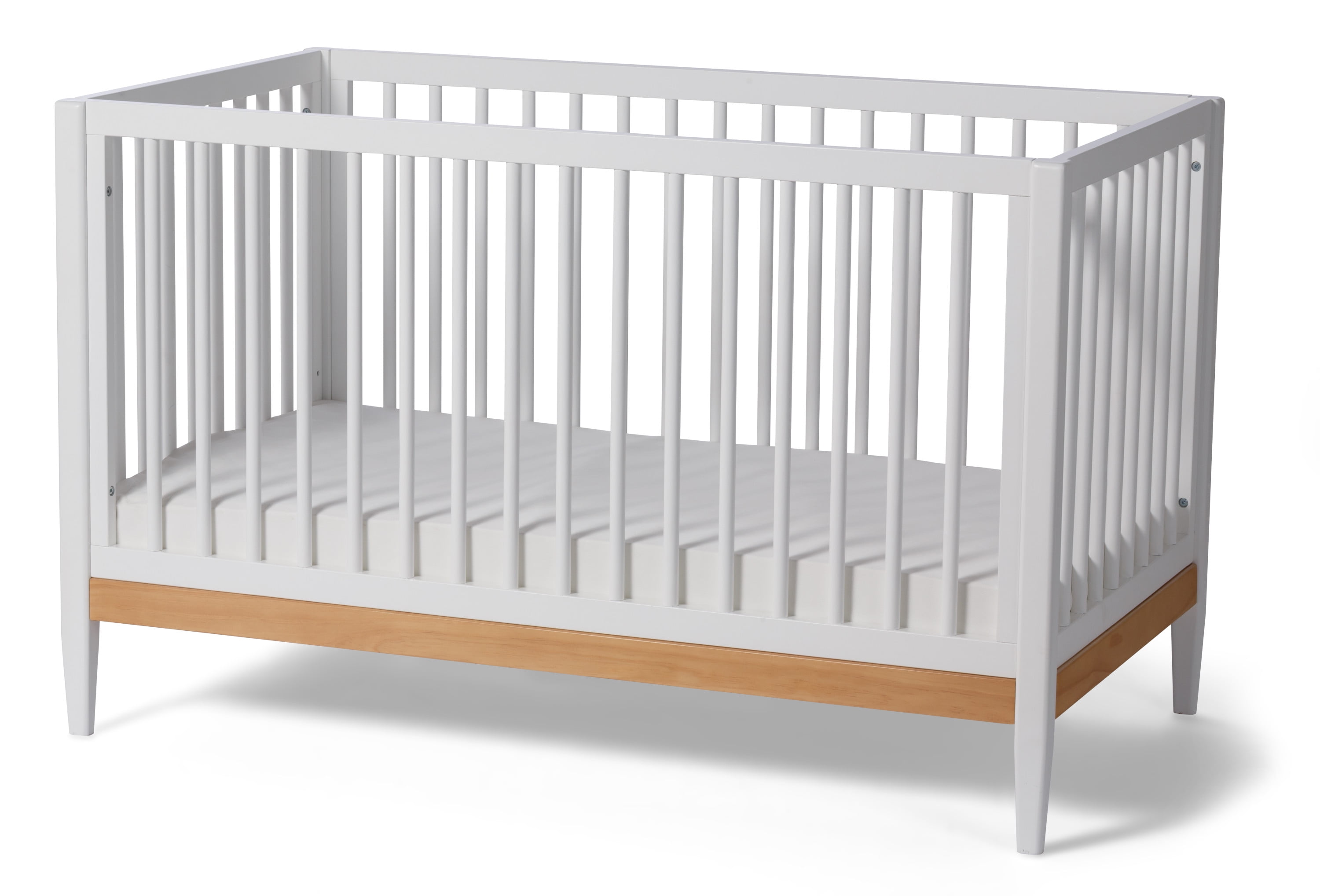 Little Seeds Clover 4-in-1 Convertible Baby Crib, True White