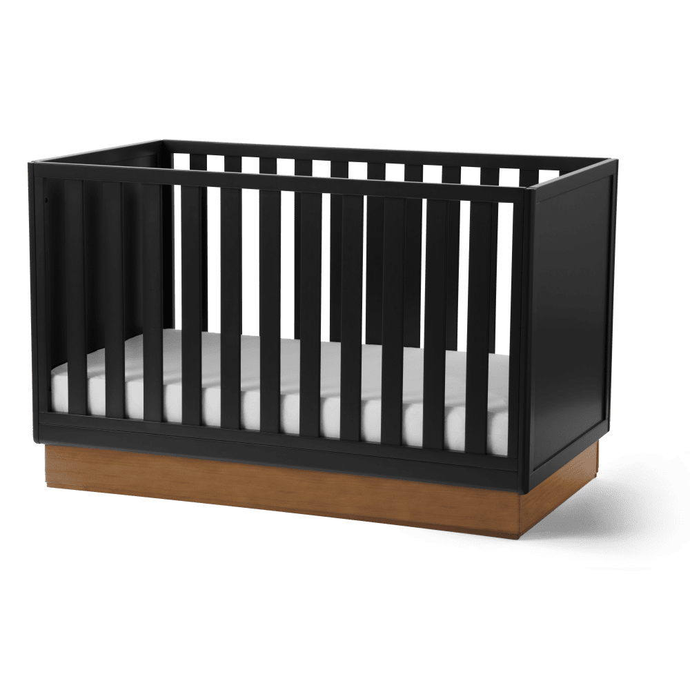 Little Seeds Dawn 4-in-1 Convertible Crib, Black/Acorn
