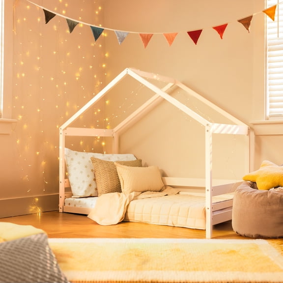 Little Seeds Trellis House Toddler Bed , True White
