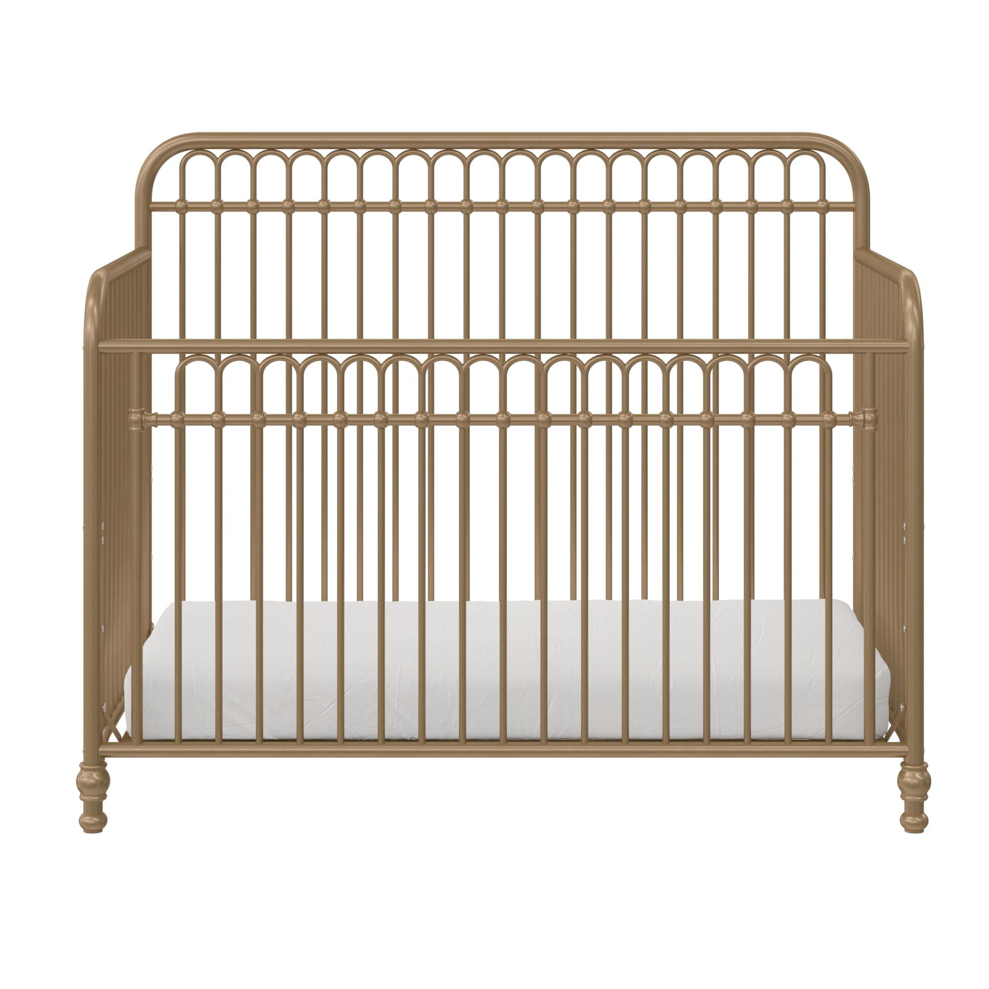 Gold Metal 3-in-1 Convertible Crib with Arched Frame