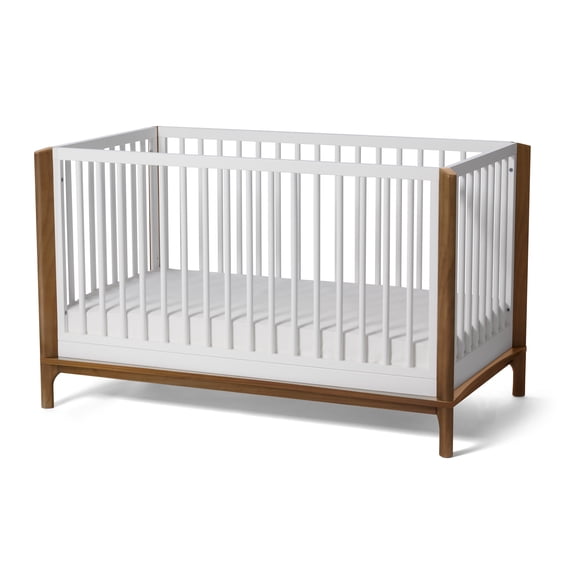 Little Seeds Laurel 4-in-1 Convertible Baby Crib, White/Acorn