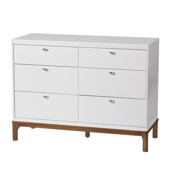 Little Seeds Laurel 6-Drawer Dresser , White/Acorn