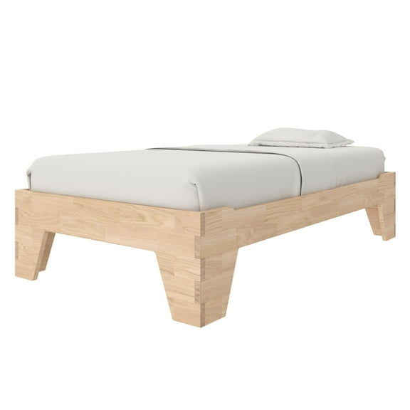 Little Seeds Maverick Montessori Toddler Floor Bed with 2 Heights, Natural Wood Grain