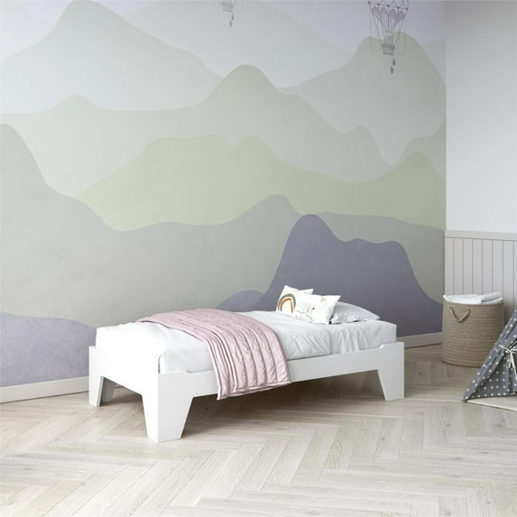 Little Seeds Maverick Montessori Toddler Floor Bed with 2 Heights, White