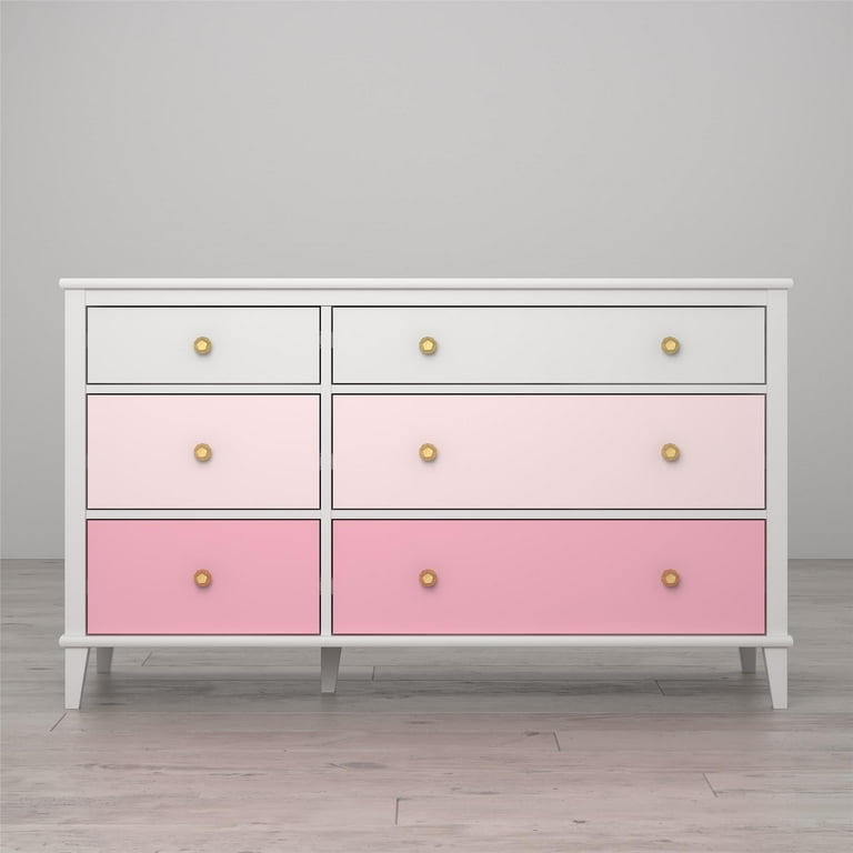 Little Seeds Monarch Hill Poppy 6-Drawer Dresser, White/Pink Little Seeds Monarch Hill Poppy 6-Drawer Dresser, White/Pink