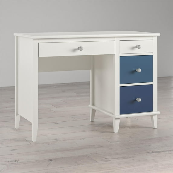 Little Seeds Monarch Hill Poppy Kidsâ White Desk, Blue Drawers