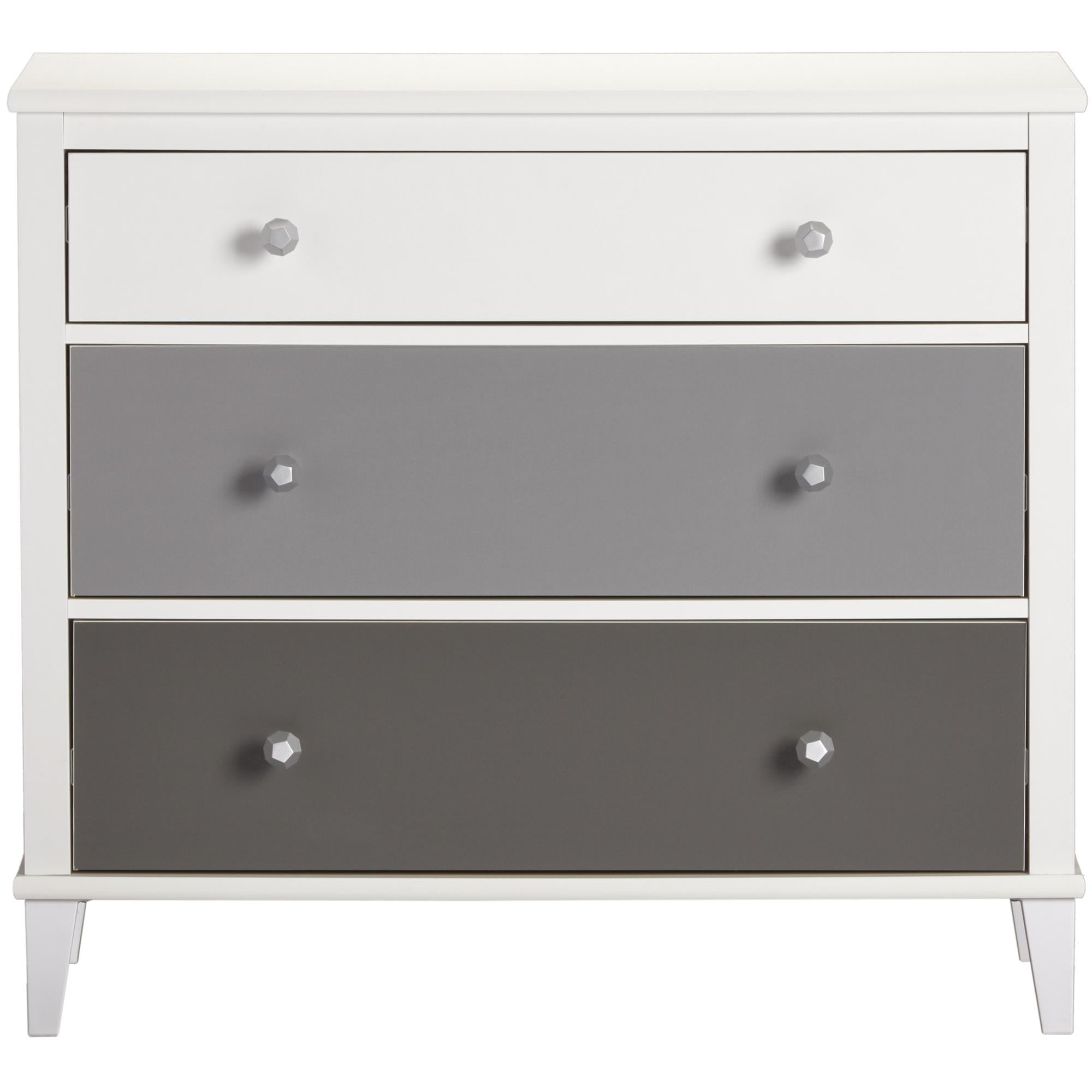 Little Seeds Monarch Hill Poppy White 3 Drawer Dresser, Grey