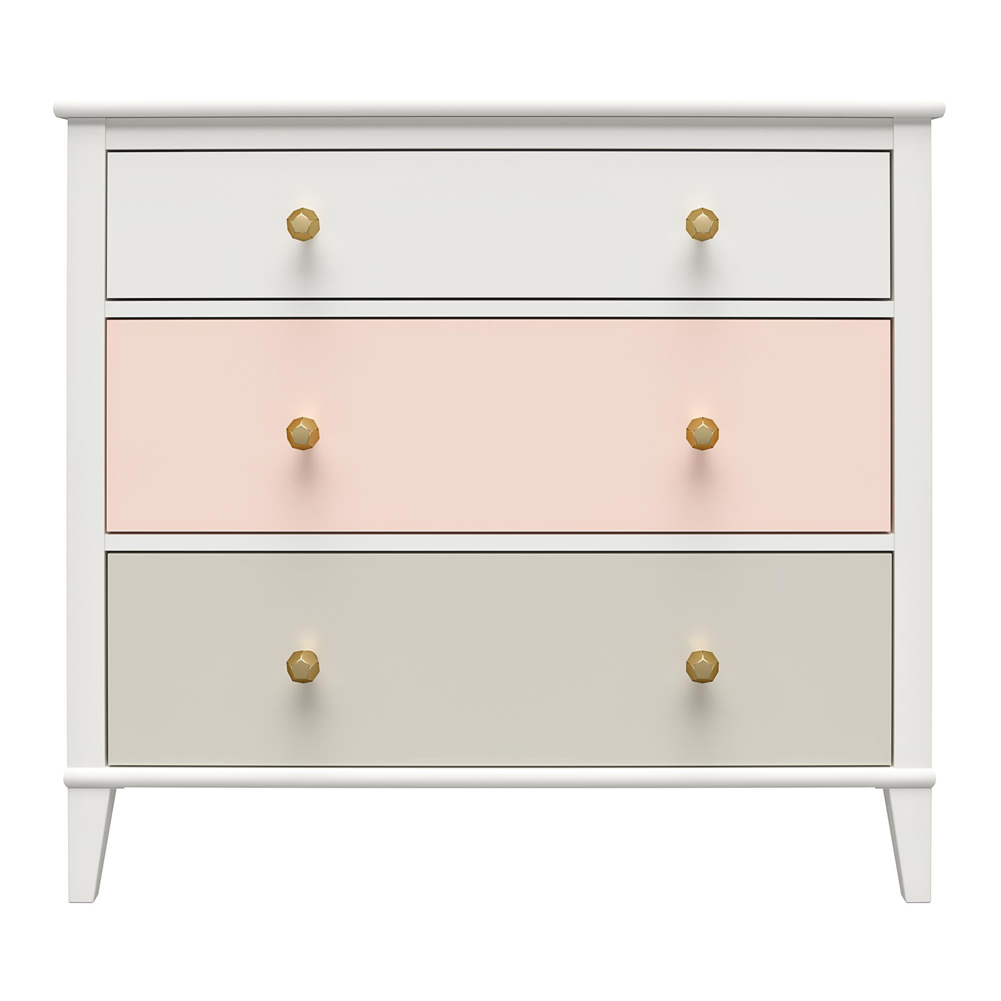 little seeds monarch hill poppy ivory oak 3 drawer dresser Little Seeds Monarch Hill Poppy White 3 Drawer Dresser, Peach and Taupe  Drawers
