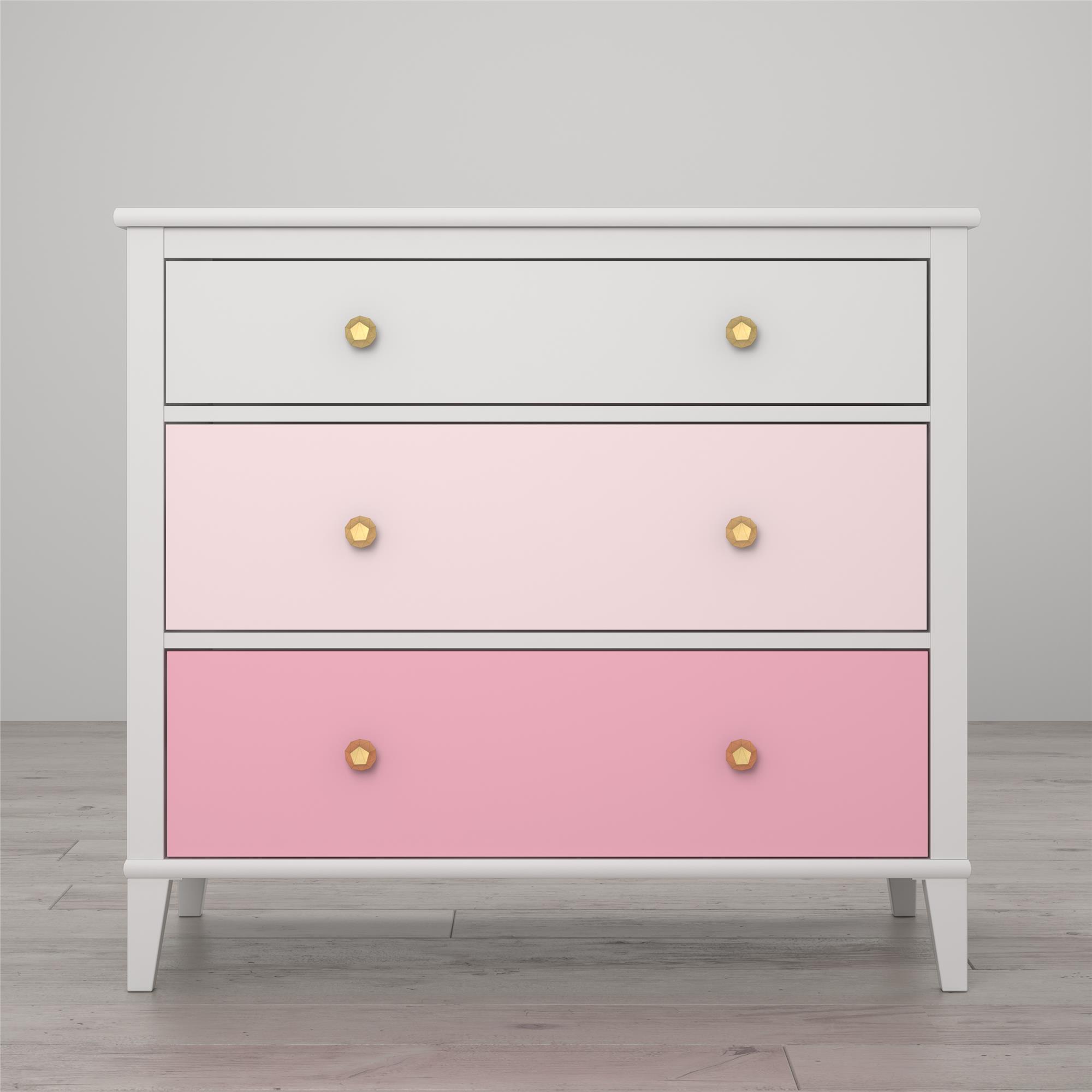 Little Seeds Monarch Hill Poppy White 3 Drawer Dresser, Pink Drawers - image 1 of 26