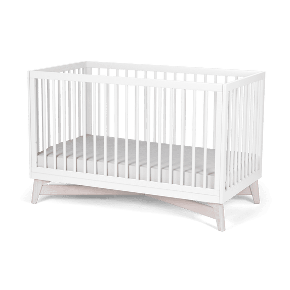 Little Seeds Pala 4-in-1 Convertible Baby Crib, True White/Whitewash