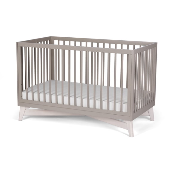 Little Seeds Pala 4-in-1 Convertible Baby Crib, Taupe/Whitewash