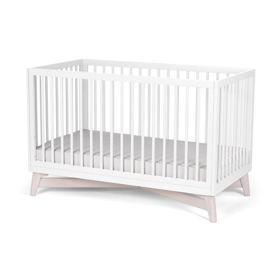 Little Seeds Pala 4-in-1 Convertible Baby Crib to Toddler Bed, True White/Whitewash