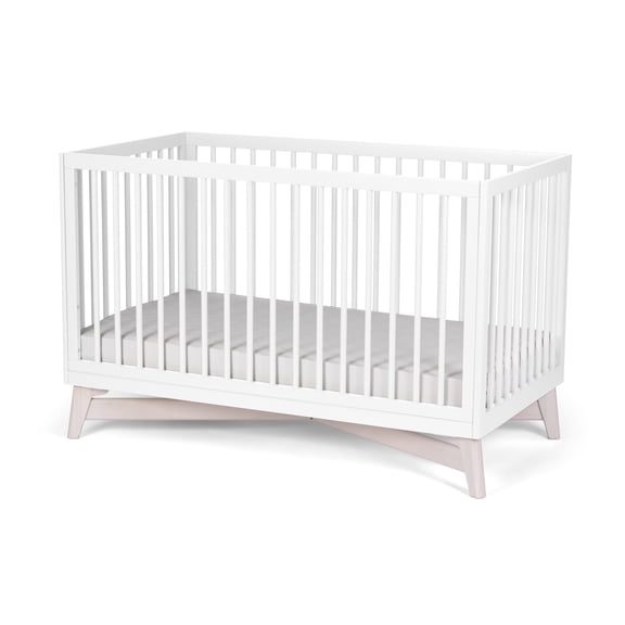 Little Seeds Pala 4-in-1 Convertible Baby Crib, True White/Whitewash