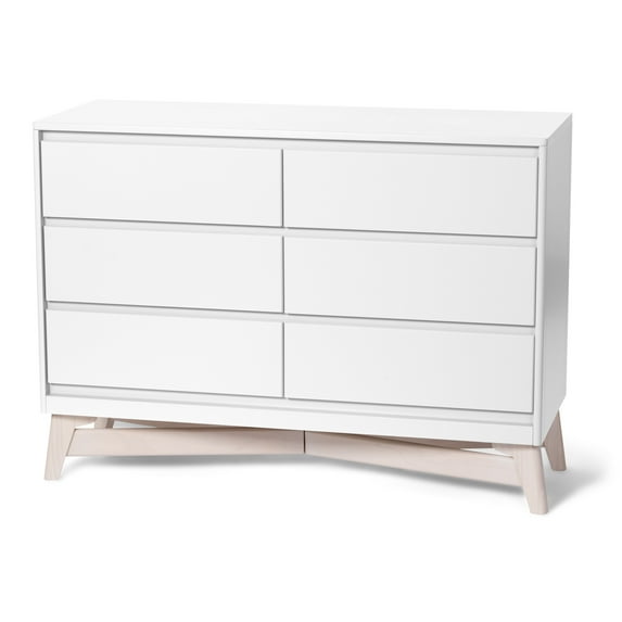 Little Seeds Pala Kids 6-Drawer Dresser, True White/Whitewash