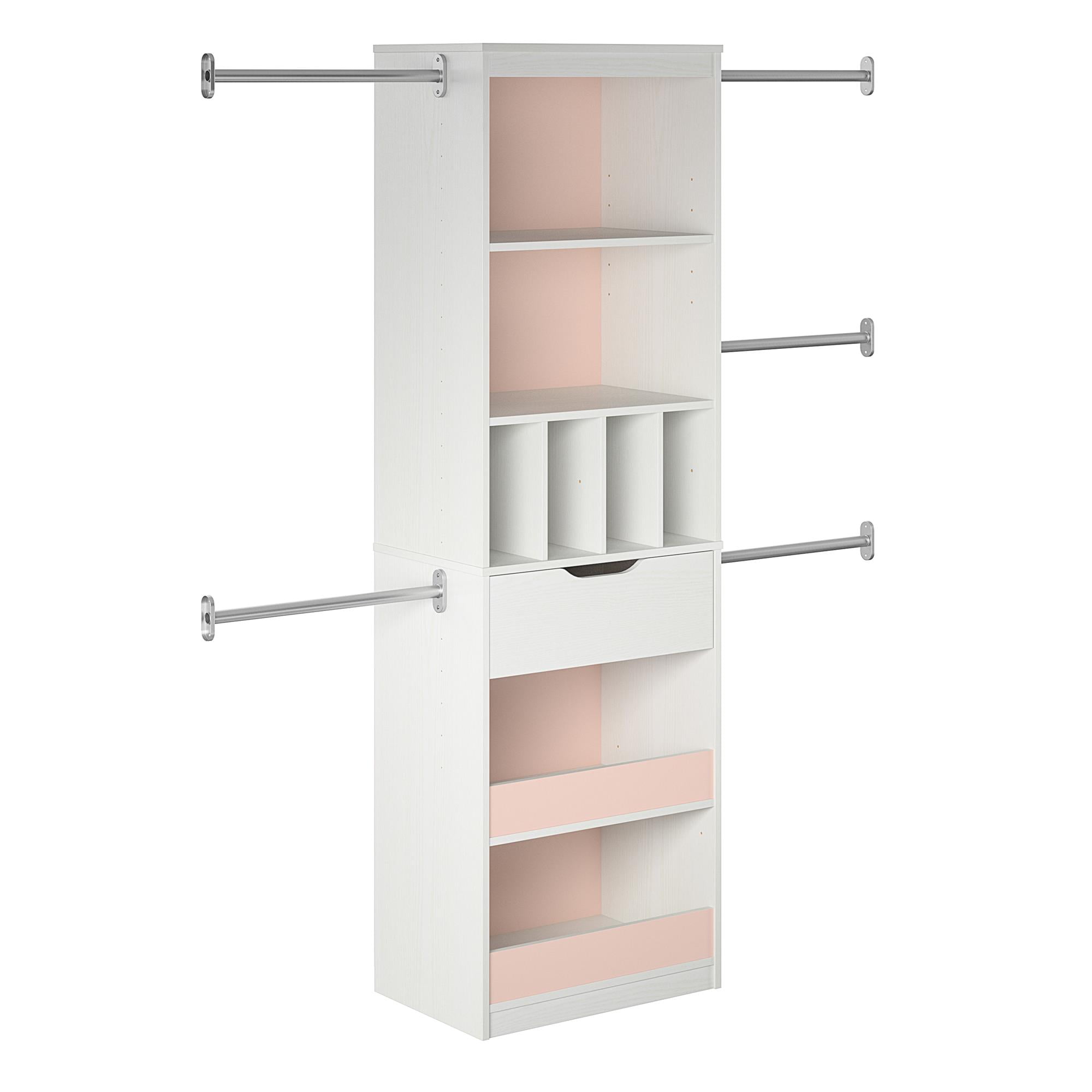 Little Seeds Poppy Closet Organizer, White With Pink Or Blue