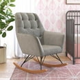 thumbnail interactive-video image 1 of Little Seeds Raven Upholstered Nursery Rocker, Gray Velvet, 1 of 19