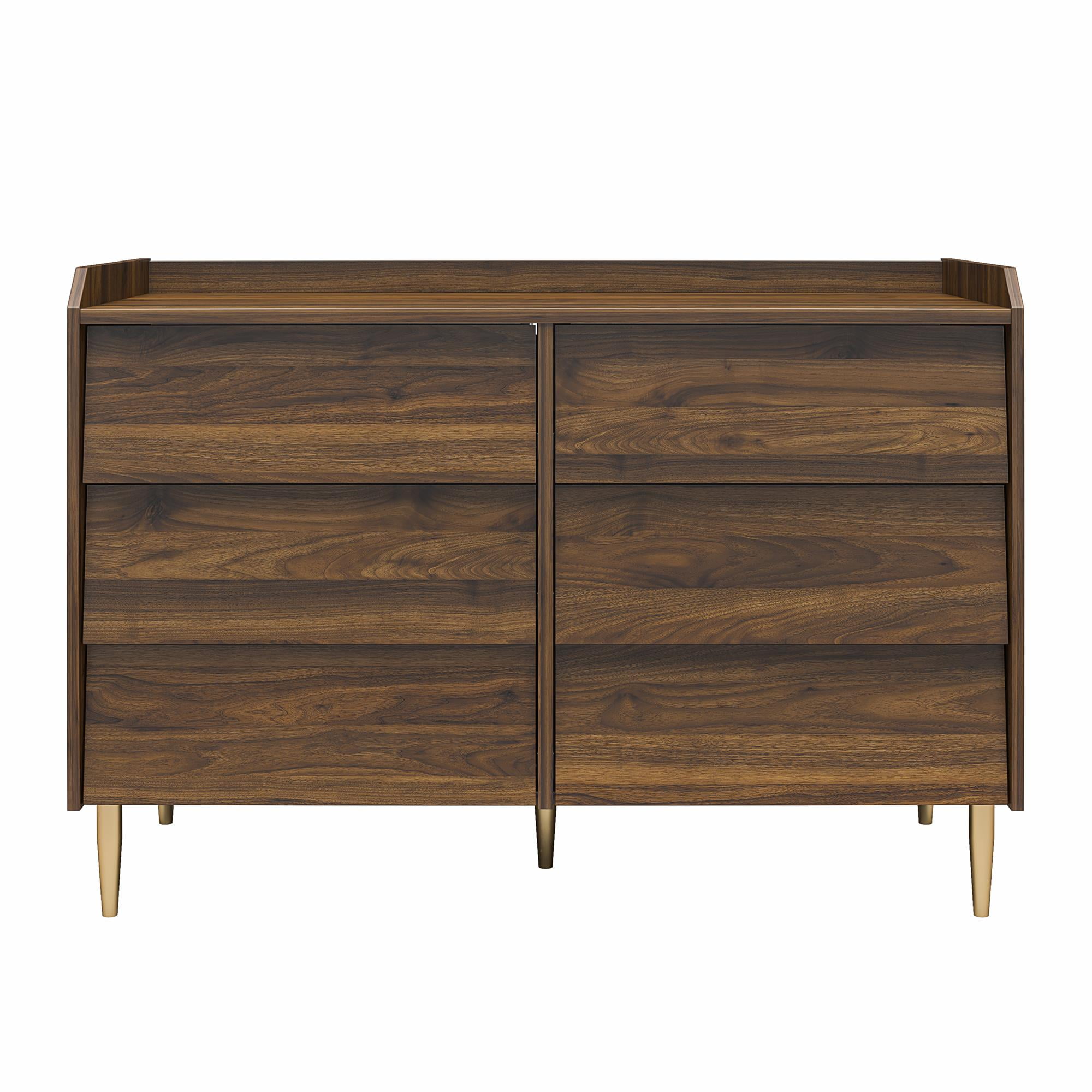 Little Seeds Remy 6 Drawer Dresser, Walnut