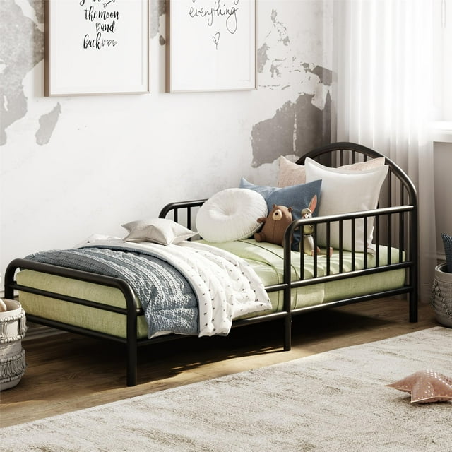 Little Seeds River Metal Toddler Bed, Black