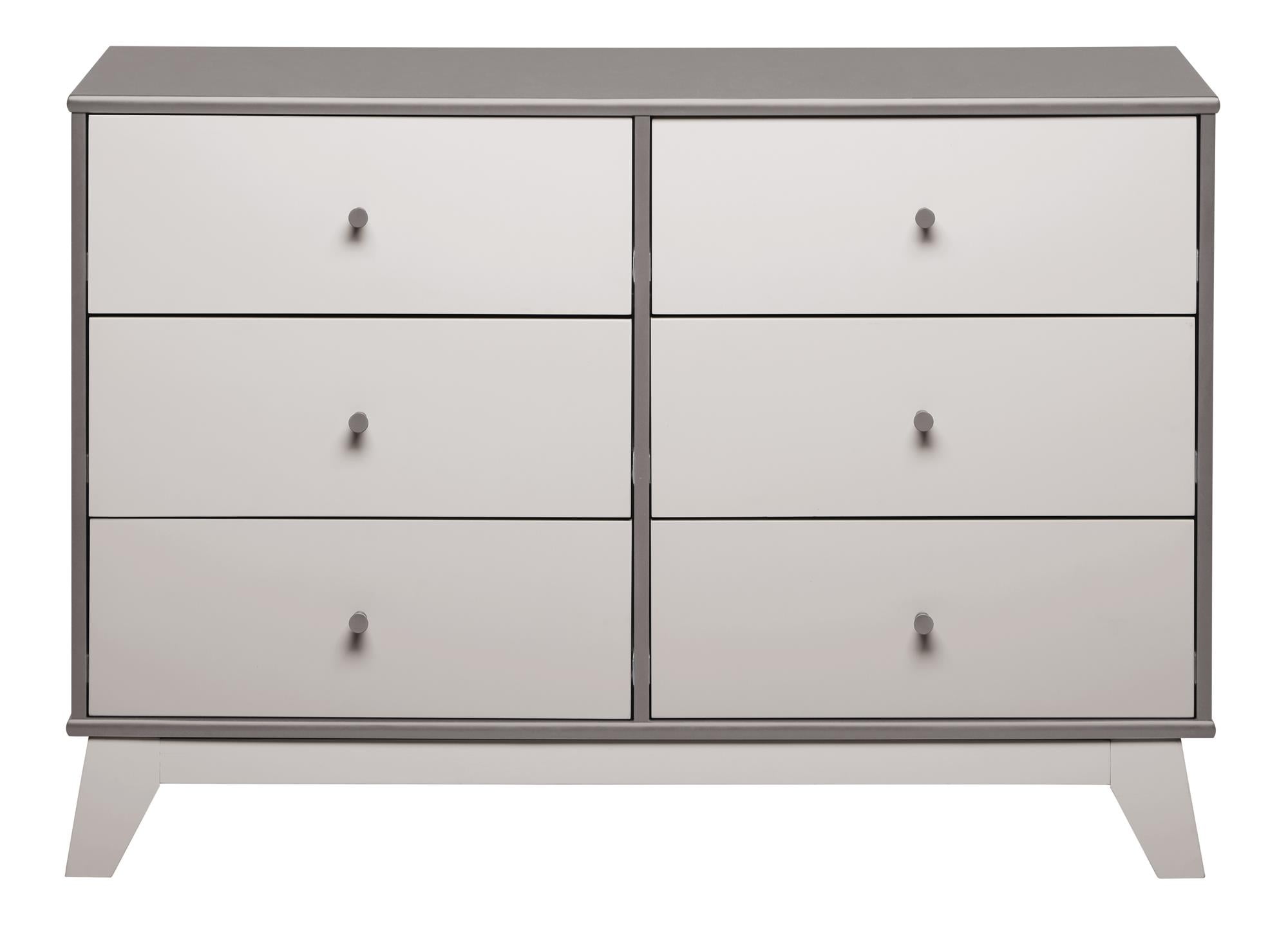 Gray Double Nursery Dresser with Soft Close Drawers