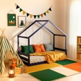 thumbnail image 1 of Little Seeds Trellis House Toddler Bed , Deep Blue, 1 of 12