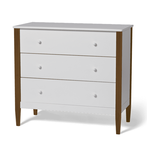 Little Seeds Clover 3-Drawer Dresser, White/Acorn
