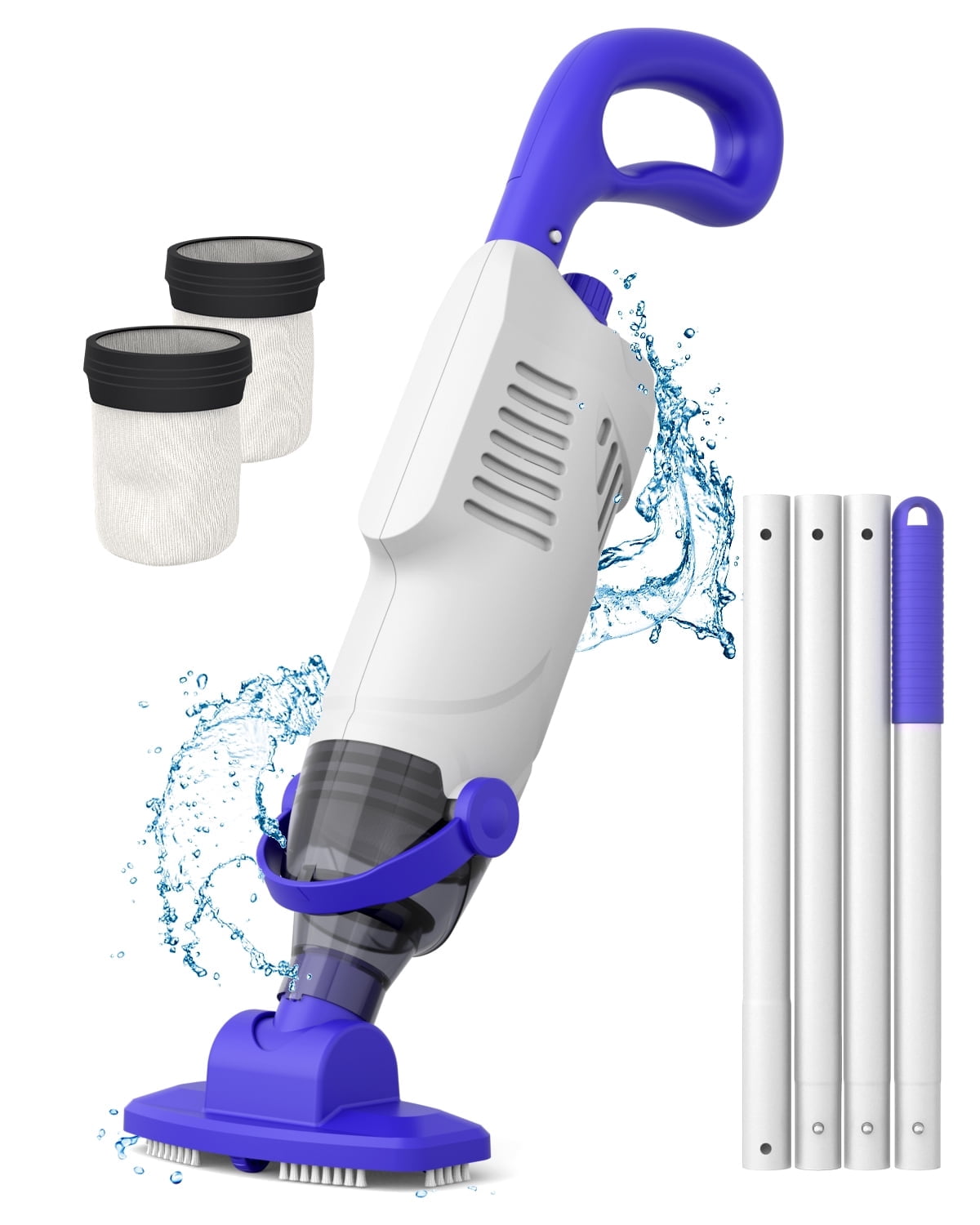wuwo Little Shark Pool Vacuum, 60W Motor, 18 Gal/Min Suction, 5000mAh ...