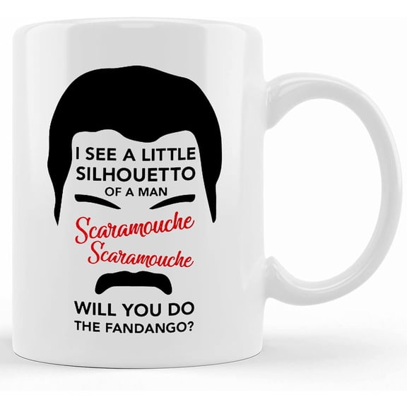 Little Sillhoetto Of A Man Mug Song Lyric Moustache Funny Parody Fun Tea Ceramic Handle Idea Heavy Duty Handle Dishwasher And Microwave Safe, Ceramic Novelty Coffee Mug, Tea Cup, Gift Pr