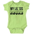 thumbnail image 1 of Little Sis Rocks Older Big Sister Romper Boys or Girls Infant Baby Brisco Brands 18M, 1 of 7
