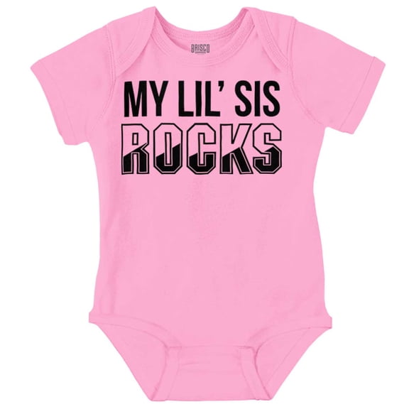 Little Sis Rocks Older Big Sister Romper Boys or Girls Infant Baby Brisco Brands 24M
