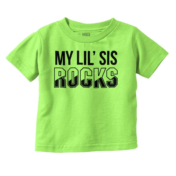 Little Sis Rocks Older Big Sister Toddler Boy Girl T Shirt Infant Toddler Brisco Brands 18M