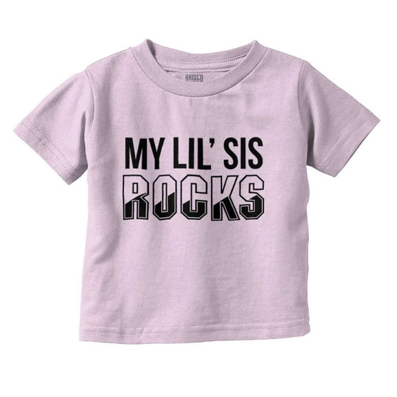 Little Sis Rocks Older Big Sister Toddler Boy Girl T Shirt Infant Toddler Brisco Brands 5T