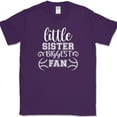 thumbnail image 1 of Little Sister Biggest Fan Baseball T-Shirt Funny Sports Humor Gift Text Tee - Purple, 3XL, 1 of 1