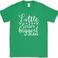 thumbnail image 1 of Little Sister Biggest Fan T-Shirt Funny Baseball Sports Humor Gift Text Tee - Green, 3XL, 1 of 1