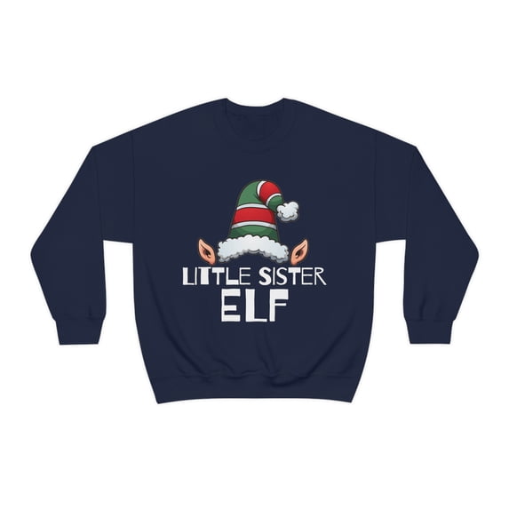 Little Sister Elf Unisex Sweatshirt, S-2XL Christmas Holidays Xmas Elves