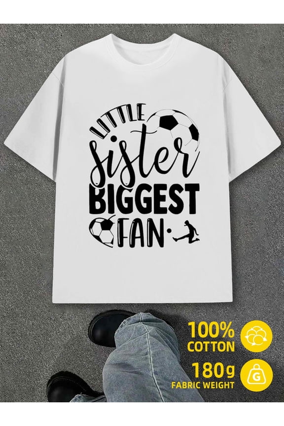 Little Sister Fan men's white 180G 100% Cotton Wearable year-round Original Unisex Shirt Graphic tshirts Fashion Unisex Shirt Short Sleeve tshirts