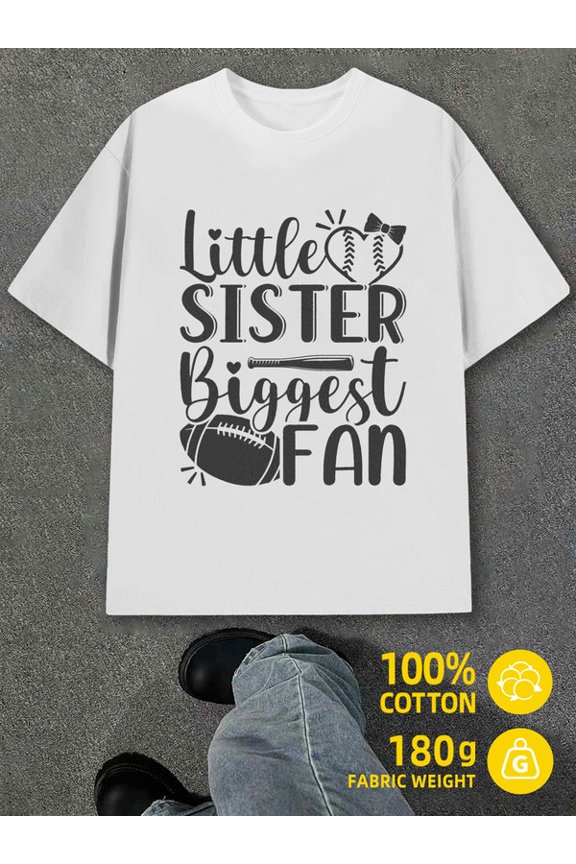 Little Sister Fan men white 180G 100% Cotton Stylish summer outerwear Original Unisex Shirt Printed tshirts Funny Unisex Shirt Short Sleeve tshirts
