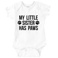 thumbnail image 1 of Little Sister Has Paws Cute Dog Pet Romper Boys or Girls Infant Baby Brisco Brands 12M, 1 of 7
