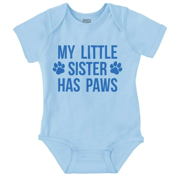 Little Sister Has Paws Cute Dog Pet Romper Boys or Girls Infant Baby Brisco Brands NB